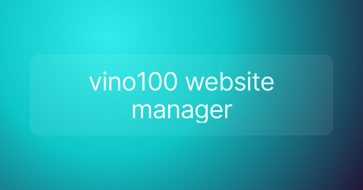 vino100 website manager