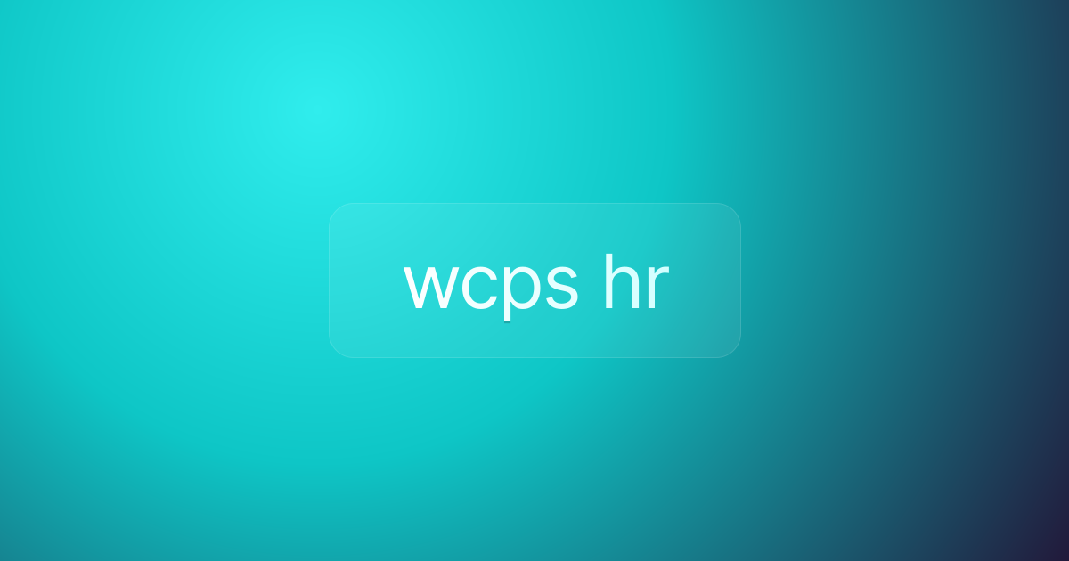 wcps hr