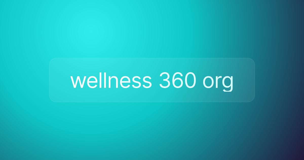 wellness 360 org
