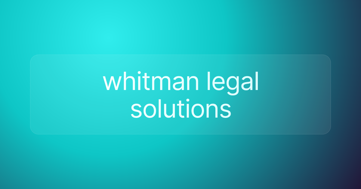 whitman legal solutions